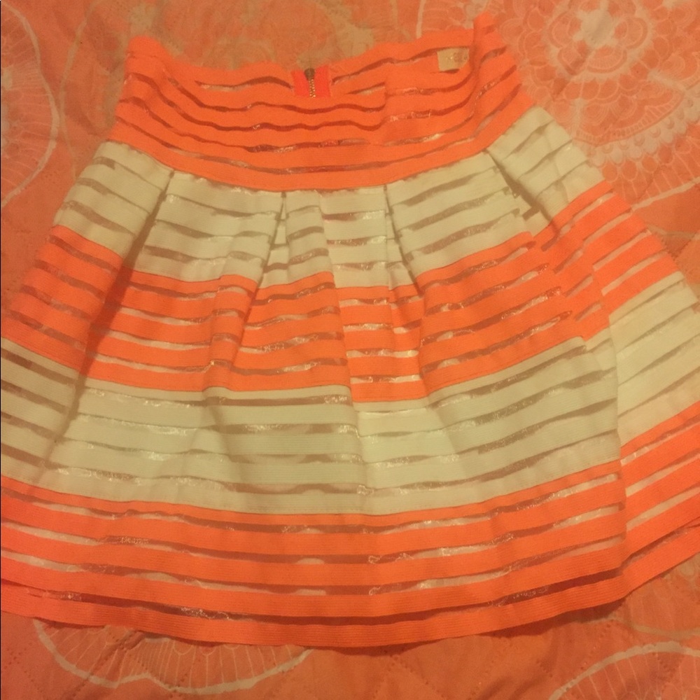 Hot Pink and white striped skirt (medium)